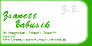 zsanett babusik business card